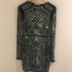 Sparkle long sleeve tight body con dress